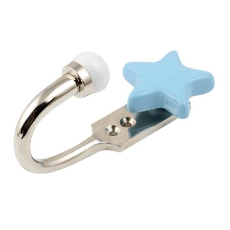 Solid Turquoise Star Ceramic Hook